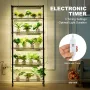 Plant Stand with Grow Light, 6-Tier Large Tall Plant Shelf with 150W Full Spectrum Grow Light, 3 Mode LED Plant Light with Timer