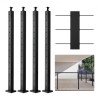 4-Pack Cable Railing Post 42x2x2in Steel Horizontal Hole Deck Railing Post