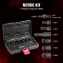 7-Piece Thread Chaser Set, Metric Thread Restorer Tool M10 M12 M14 M18 M20 M22, Rethreading Tool Kit with Storage Case, Heat Tre