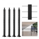 4-Pack Cable Railing Post 36x1x2in Steel Horizontal Hole Deck Railing Post
