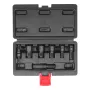 7-Piece Thread Chaser Set, Metric Thread Restorer Tool M10 M12 M14 M18 M20 M22, Rethreading Tool Kit with Storage Case, Heat Tre