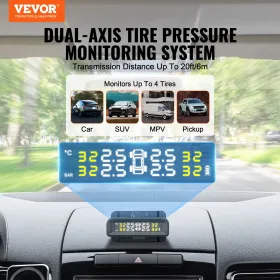 RV Tire Pressure Monitoring System Real Time Solar Trailer TPMS 4 Sensors
