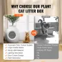 Plant Cat Litter Box, Smart Odor Control System, Hidden Cat Litter Box with 9.48 in Large Entrance, Lighting Decoration & Sturdy