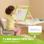 Easel Accessory Set, 32 PCS Kid's Art Easel Painting Kit Including Chalks, Dry-Erase Markers & Paper Rolls, Supplies Set for Tab