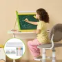 Easel Accessory Set, 32 PCS Kid's Art Easel Painting Kit Including Chalks, Dry-Erase Markers & Paper Rolls, Supplies Set for Tab