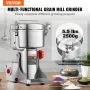 2500g Electric Grain Mill Grinder, High Speed 3400W Commercial Spice Grinders, Stainless Steel Pulverizer Powder Machine, for Dr