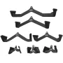LAT Pulldown Attachments, Cable Machine Rowing T-bar V-bar 7 Set, Tricep Pull Down Bar, Back Strength Training Rubber Coated Han