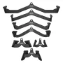 LAT Pulldown Attachments, Cable Machine Rowing T-bar V-bar 7 Set, Tricep Pull Down Bar, Back Strength Training Rubber Coated Han
