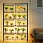 Plantestativ med vækstlys 6 niveauer 200W 59,1" indendørs