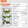 Plantestativ med vækstlys 4 niveauer 45W 49,8" høj