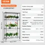 Plantestativ med vækstlys 4 niveauer 90W 59" høj