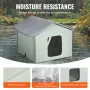 Heated Cat House, Outdoor Kitty Shelter with Adjustable Temperature and Timer, 600D Oxford Cloth Foldable Cat Shelter with Heate