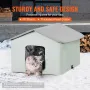 Heated Cat House, Outdoor Kitty Shelter with Adjustable Temperature and Timer, 600D Oxford Cloth Foldable Cat Shelter with Heate