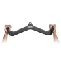 LAT Pulldown Attachment, Cable Machine Rowing V-bar Attachment, Tricep Pull Down Bar, Back Strength Training Rubber Coated Handl
