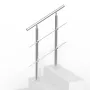 Handrails for Outdoor Steps, 31.5in Length 2 Crossbars Stair Hand Rail Kit, Transitional Stainless Steel Railings w/ Installatio