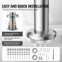 Handrails for Outdoor Steps, 59 in Length 5 Crossbars Stair Hand Rail Kit, Transitional Stainless Steel Railings w/ Installation