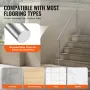 Handrails for Outdoor Steps, 70.9 in/ 180cm Length Stair Hand Rail Kit, Transitional Stainless Steel Railings with Installation 