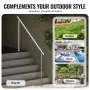 Handrails for Outdoor Steps, 70.9 in/ 180cm Length Stair Hand Rail Kit, Transitional Stainless Steel Railings with Installation 