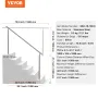 Handrails for Outdoor Steps, 70.9 in/ 180cm Length Stair Hand Rail Kit, Transitional Stainless Steel Railings with Installation 
