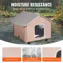 Elevated Heated Cat House, Outdoor Kitty Shelter with Timer, 600D Oxford Cloth Foldable Cat Shelter with Heated Pad for Winter t