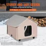 Elevated Heated Cat House, Outdoor Kitty Shelter with Timer, 600D Oxford Cloth Foldable Cat Shelter with Heated Pad for Winter t
