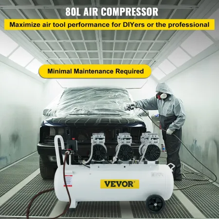 Air Compressor 80L Ultra Quiet Oil-free Air Compressor Tank Silent Air Compressor 2.2KW Oil free Compressor Low noise with Safe
