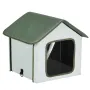 Elevated Heated Cat House, Outdoor Kitty Shelter with Timer, 600D Oxford Cloth Foldable Cat Shelter with Heated Pad for Winter t