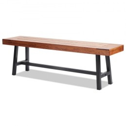 Udendørs bænk 63 i Wood Garden Bench Metal Ben Park Patio Dining Bench