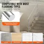 180.1 cm Handrails for Outdoor Steps 2 Crossbars Staircase for Porch Deck