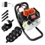 Benzindrevet pæleboremaskine 52CC 1450W med 6" og 10" bor og 3