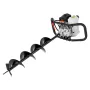 Post Hole Digger Gas Powered, 52CC 1450W Earth Auger, Gas Auger with 6” & 10” Auger Drill Action Design Bits & 3 Extension Rods,