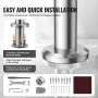 Handrails for Outdoor Steps, 39.4in / 100cm Deck Railing Kit Wall Floor Mounted, Railings for Outside Steps with Installation Ki