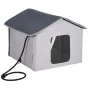Heated Cat House, Outdoor Kitty Shelter with Timer, 600D Oxford Cloth Foldable Cat Shelter with Heated Pad for Winter to Stay Wa