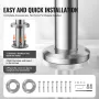 Handrails for Outdoor Steps, 39.4in / 100cm Length Stair Hand Rail Kit, Transitional Stainless Steel Railings with Installation 
