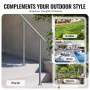 Handrails for Outdoor Steps, 39.4in / 100cm Length Stair Hand Rail Kit, Transitional Stainless Steel Railings with Installation 