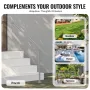 Handrails for Outdoor Steps, 47.3in / 120cm Deck Railing Kit Wall Floor Mounted, Railings for Outside Steps with Installation Ki