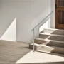 Handrails for Outdoor Steps, 47.3in / 120cm Deck Railing Kit Wall Floor Mounted, Railings for Outside Steps with Installation Ki