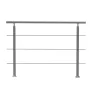 149.9 cm Handrails for Outdoor Steps 3 Crossbars Staircase for Porch Deck