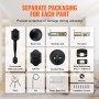 Front Door Handle and Deadbolt Set, Matte Black Front Door Lock Set with Interior Knob,  Adjustable Hole Spacing Single