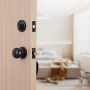Front Door Handle and Deadbolt Set, Matte Black Front Door Lock Set with Interior Knob,  Adjustable Hole Spacing Single