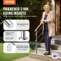 Handrails for Outdoor Steps, 47.2in Length 3 Crossbars Stair Hand Rail Kit, Transitional Stainless Steel Railings w/ Installatio