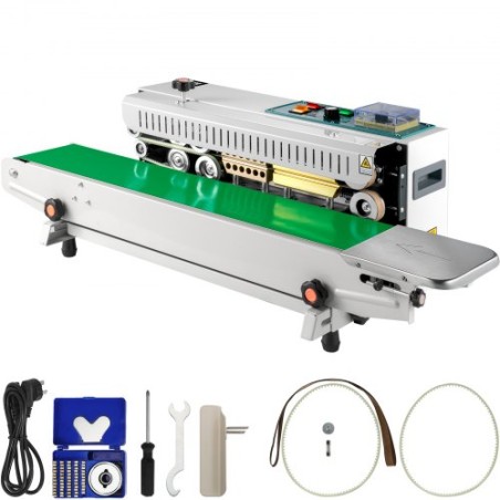 FR-900 Auto Horizontal Continuous Plastic Bag Band Sealing Machine Sealer 0-12M/min Adjustable Sealing Speed Commercial Bag