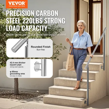 149.9 cm Handrails for Outdoor Steps Staircase for Porch Deck Side-mount