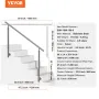 149.9 cm Handrails for Outdoor Steps Staircase for Porch Deck Side-mount
