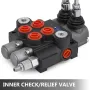 Hydraulic Valve 2 Spool Hydraulic Directional Control Valve 11gpm Hydraulic Control Valve Double Acting for Tractors Loaders Tan