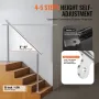 Handrails for Outdoor Steps, 59 in/ 150cm Length Stair Hand Rail Kit, Transitional Stainless Steel Railings with Installation Ki