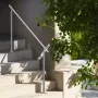 Handrails for Outdoor Steps, 59 in/ 150cm Length Stair Hand Rail Kit, Transitional Stainless Steel Railings with Installation Ki