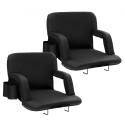 2 Pack Back Support Stadium Seat Wide Portable Reclining Bleacher Chair