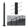 Cable Railing Post 36x1x2in 30Â° Angled Hole Stair Railing Post Black 1Pc