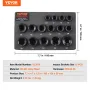 Impact Sockets Set 15 pcs 6-punkts 3/8 "Drive Bit Ratchet Tool